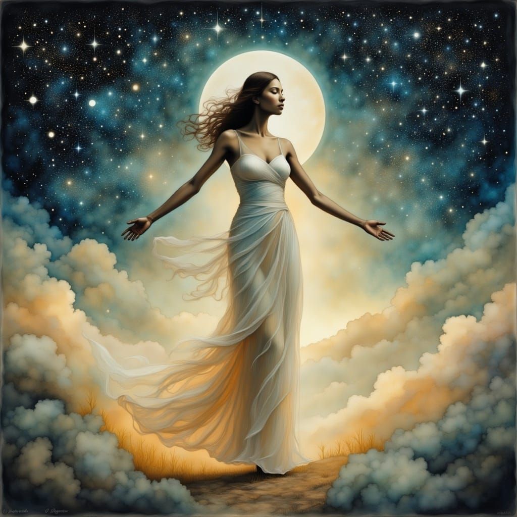 <lora:Liquid Ink Flux:1.0> Beatification of universal love should feel like a tender union between the spirit and the co...