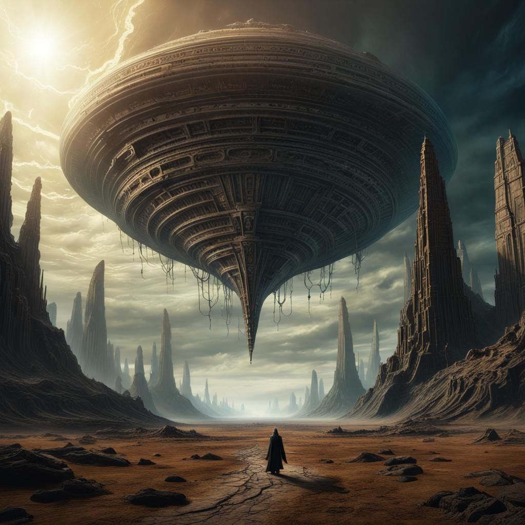 Ancient Relic on Alien Planet: Hyper-Realistic Digital Art