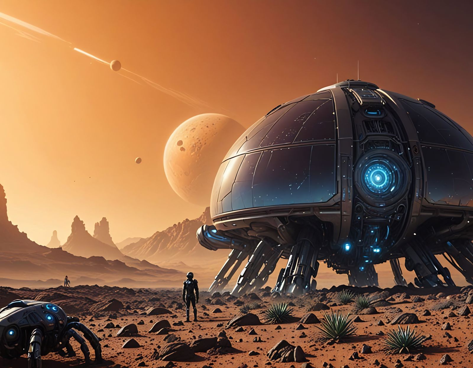 Automated Martian Cyberfarm Under a Dome