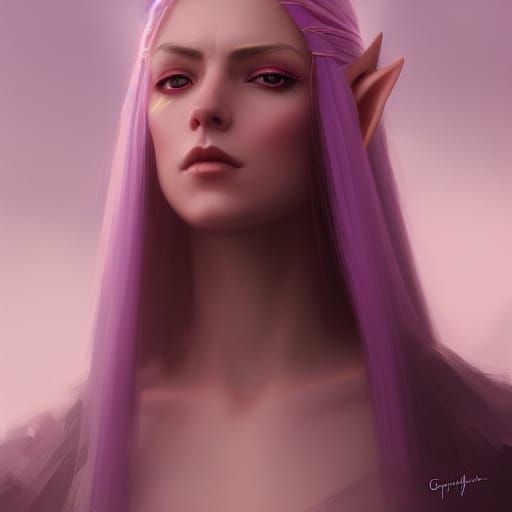 Fantasy Elf Portrait with Braids and Mischievous Grin