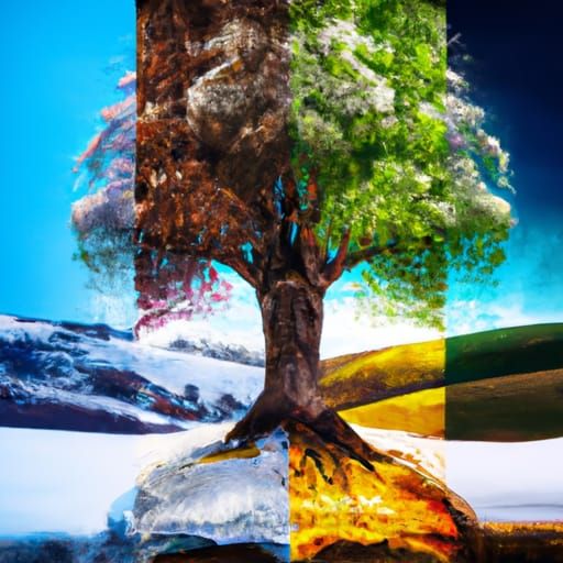 Four Seasons Tree: A Digital Matte Painting