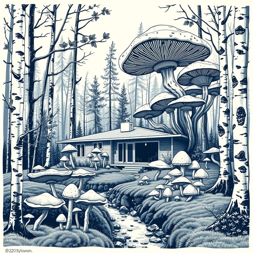 Organic Brutalist Bungalow in Swedish Woodland