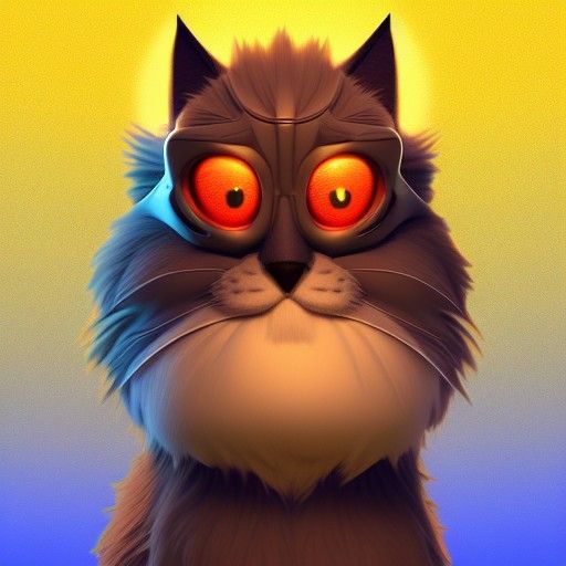 Fluffy Catman: Pixar-Style 3D Digital Art