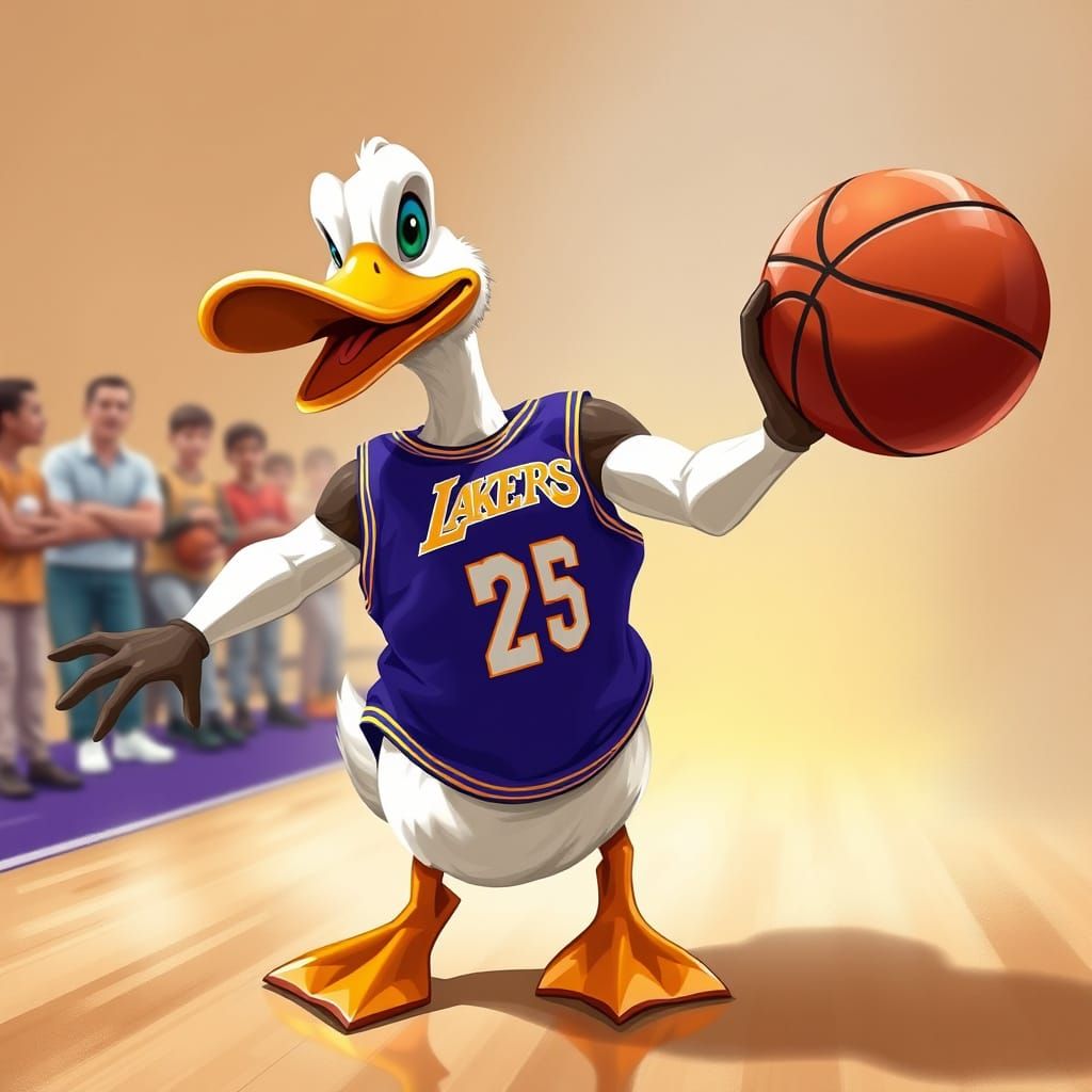 Duck Plays Basketball with LeBron James