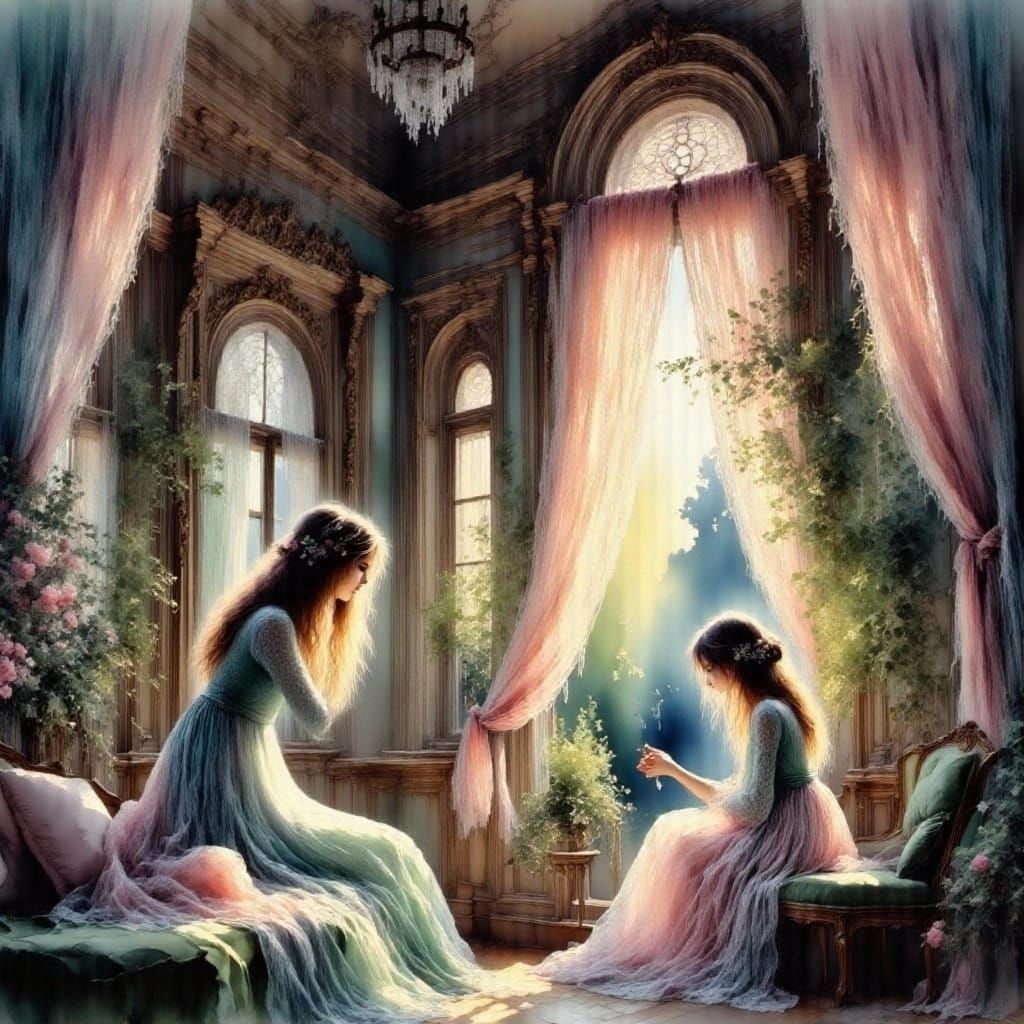 Woman Watches Life Unfold by Tree of Life