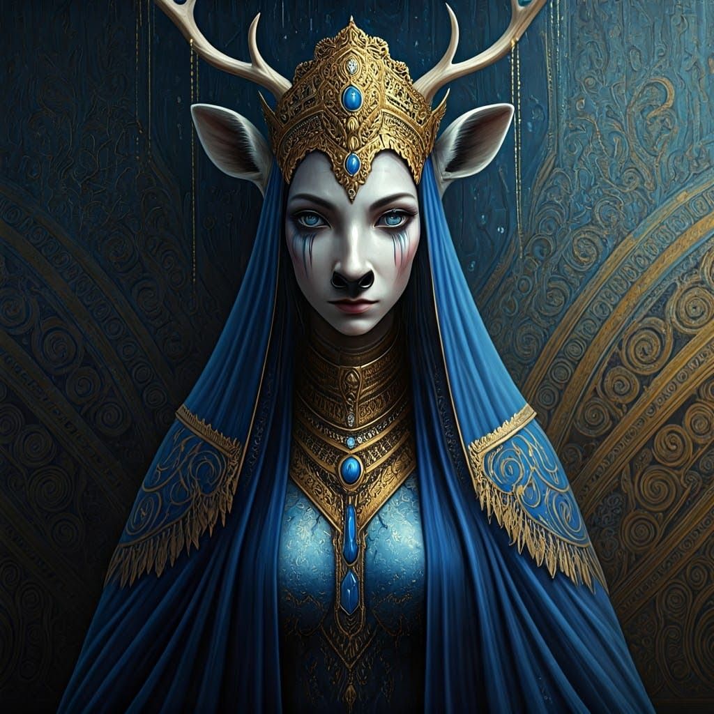 Mysterious Reindeer Priestess in Forgotten Murals