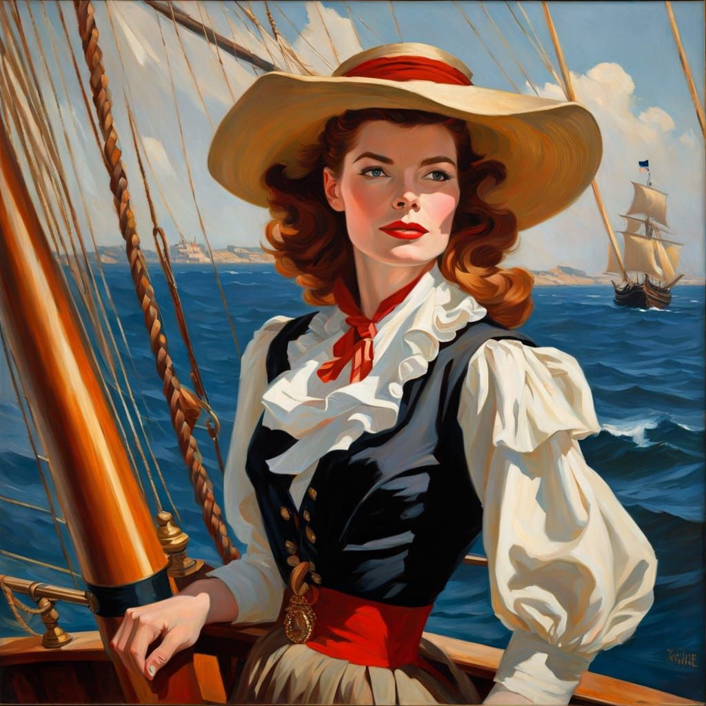 Pirate Portrait in Impressionistic Oil Painting Style