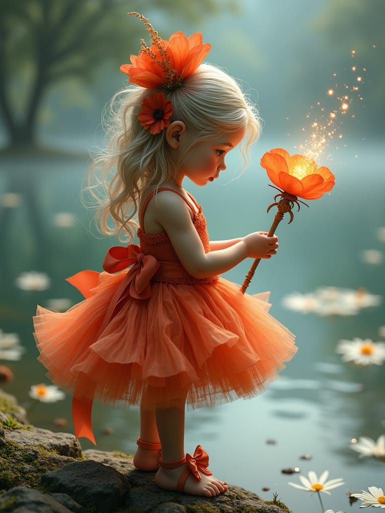 Enchanted Dwarf Faerie with Magic Wand