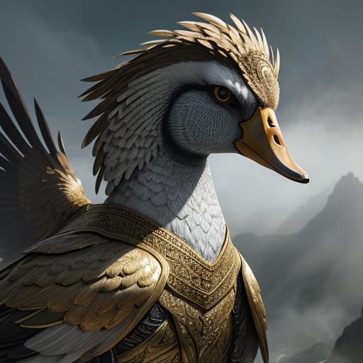 Majestic Regaleek Warrior Duck in Cinematic Digital Art