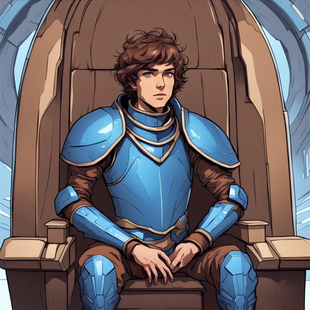 Young Emperor in Sci-Fi Throne Room