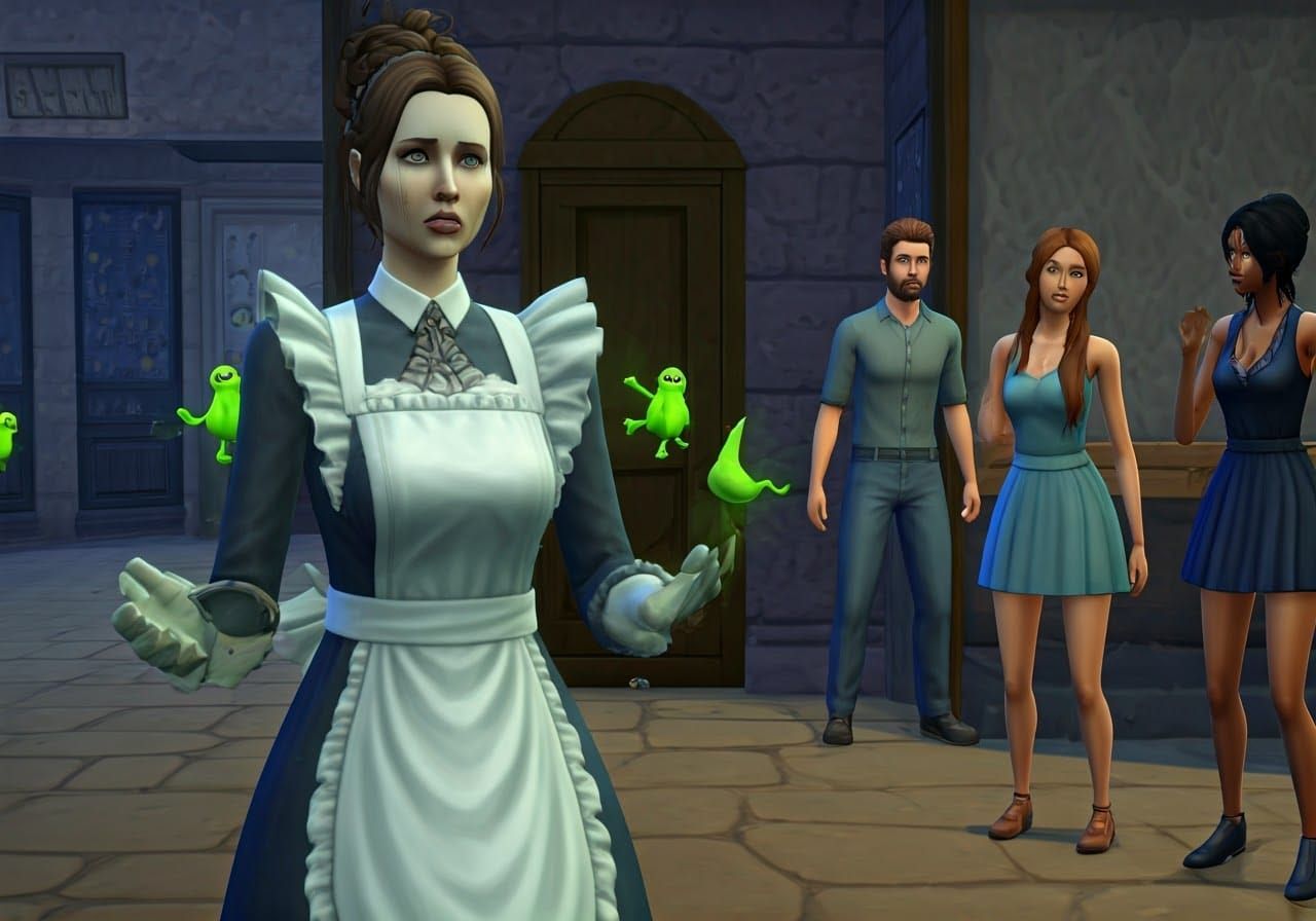 Bonehilda the Sims Maid Causes Shock