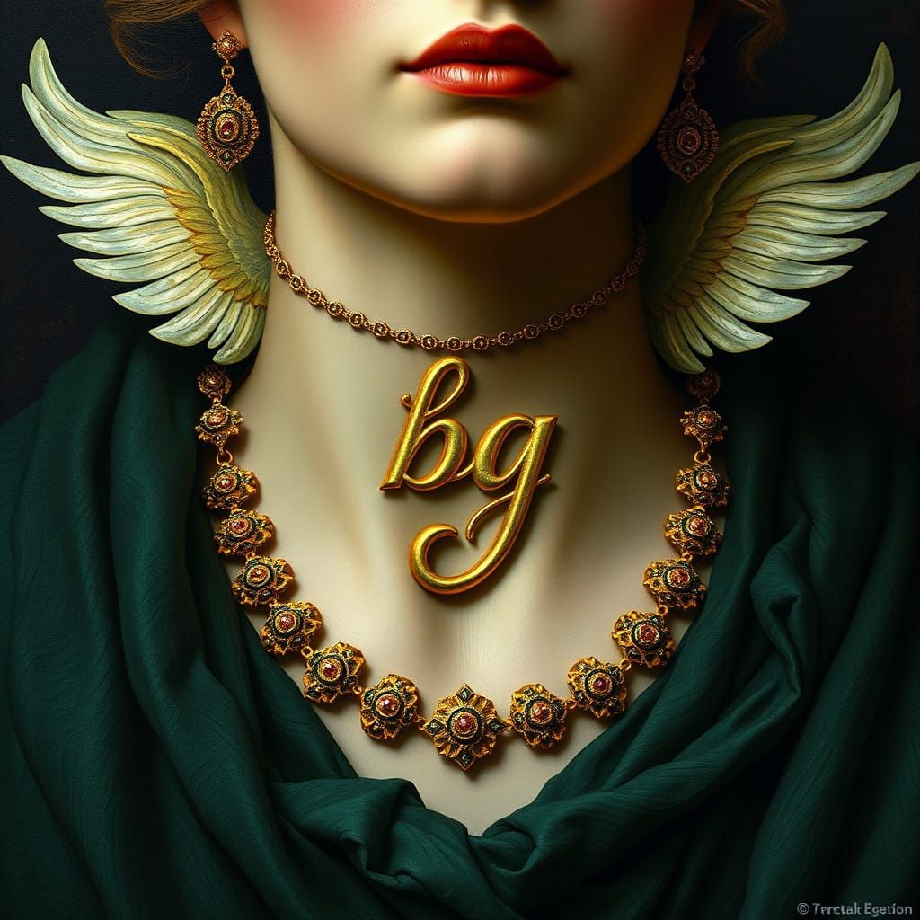 Elegant Renaissance Lady in a Dreamlike Scene, Merging the S...