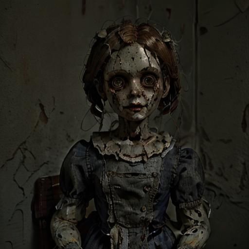 Creepy Voodoo Doll in Burtonesque Illustrative Realism