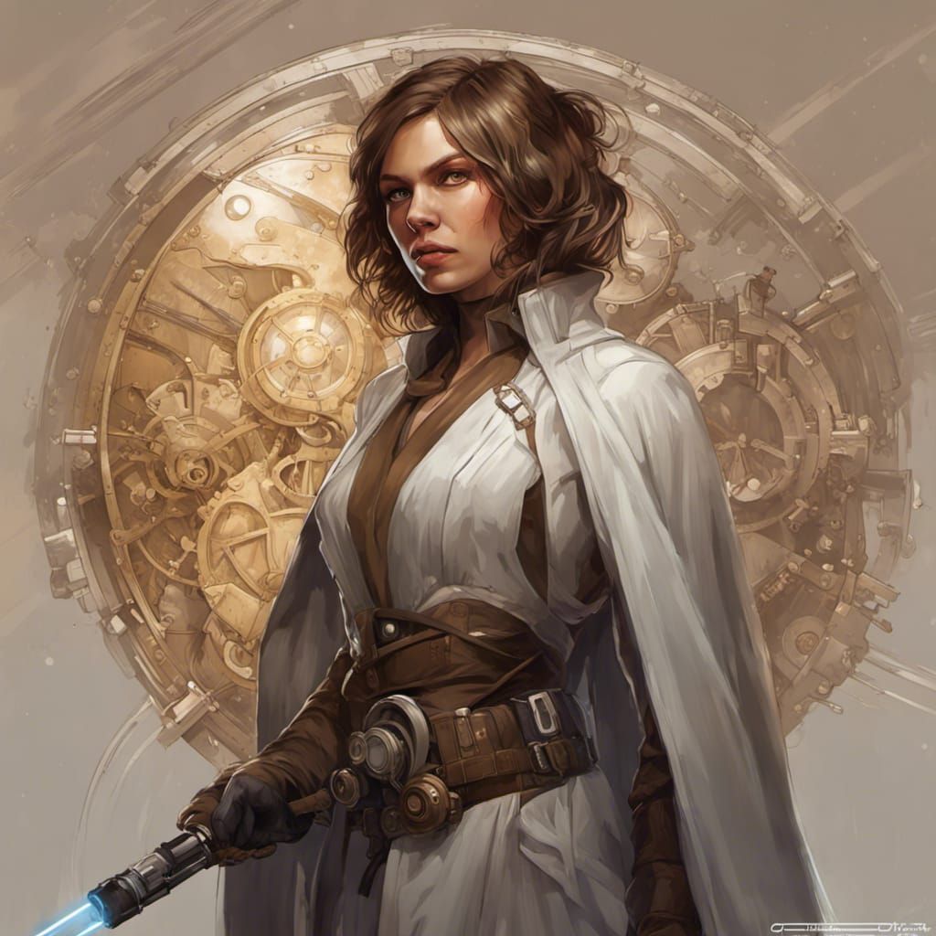 Steampunk Jedi Knight Portrait in 8K Resolution