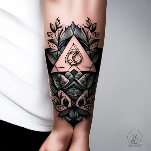 Aquarius and Aries Minimalist Tattoo Design