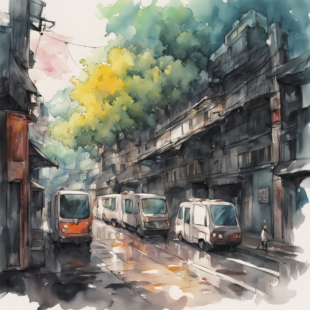 Vibrant Chat Surrounded by Swirling Colors in Impressive Gou...