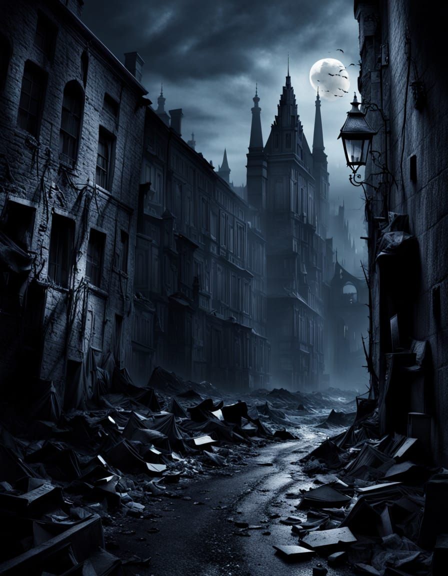 Ethereal Vampire Amidst Gothic Shadows