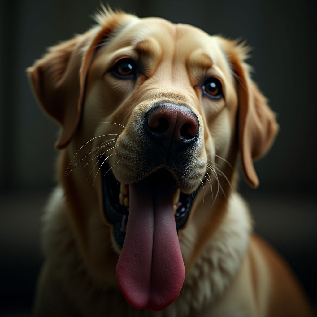 Goofy Labrador in Cinematic Lighting
