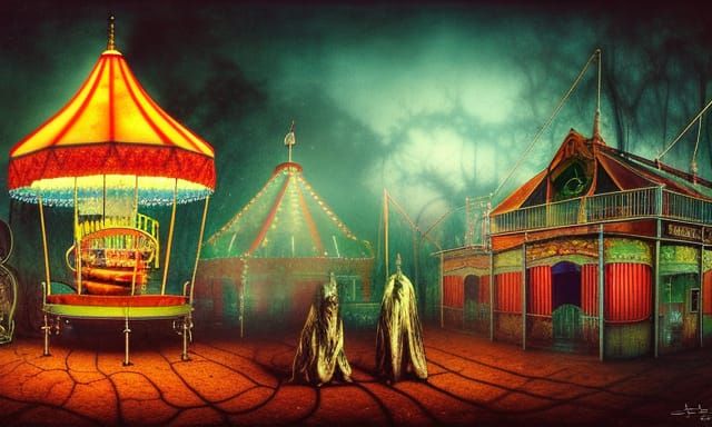 Haunted Fairground Diorama in Paranormalpunk Style