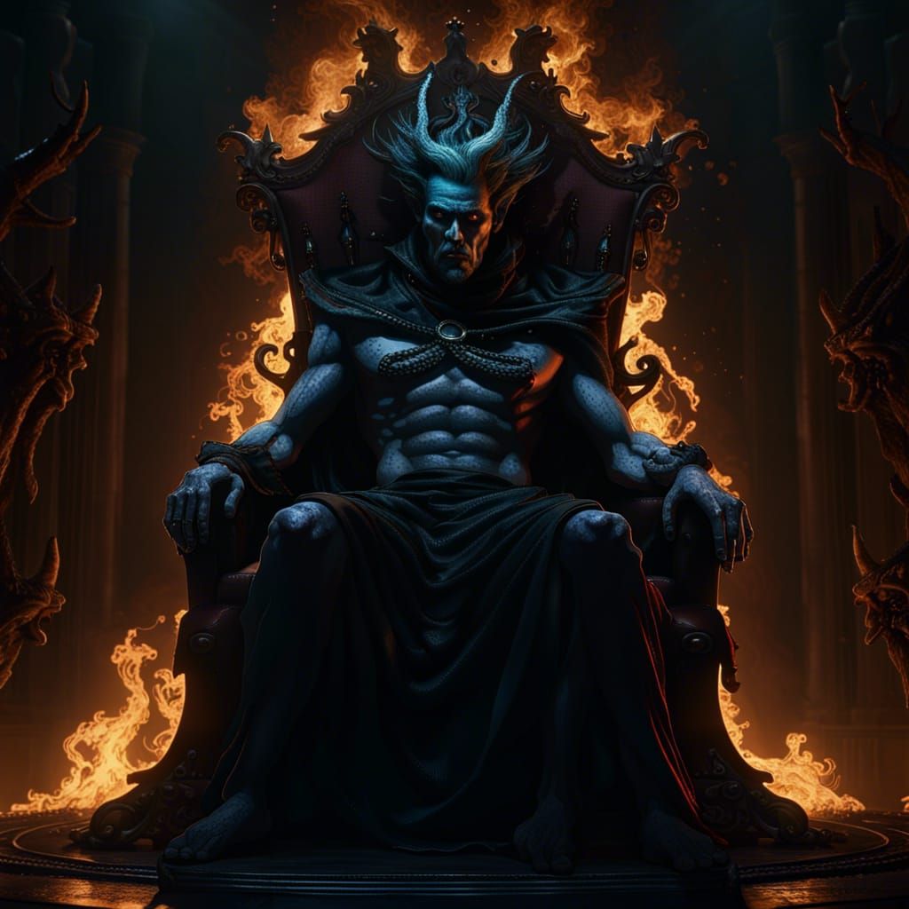Hades on Soul Throne: Dark Fantasy Concept Art