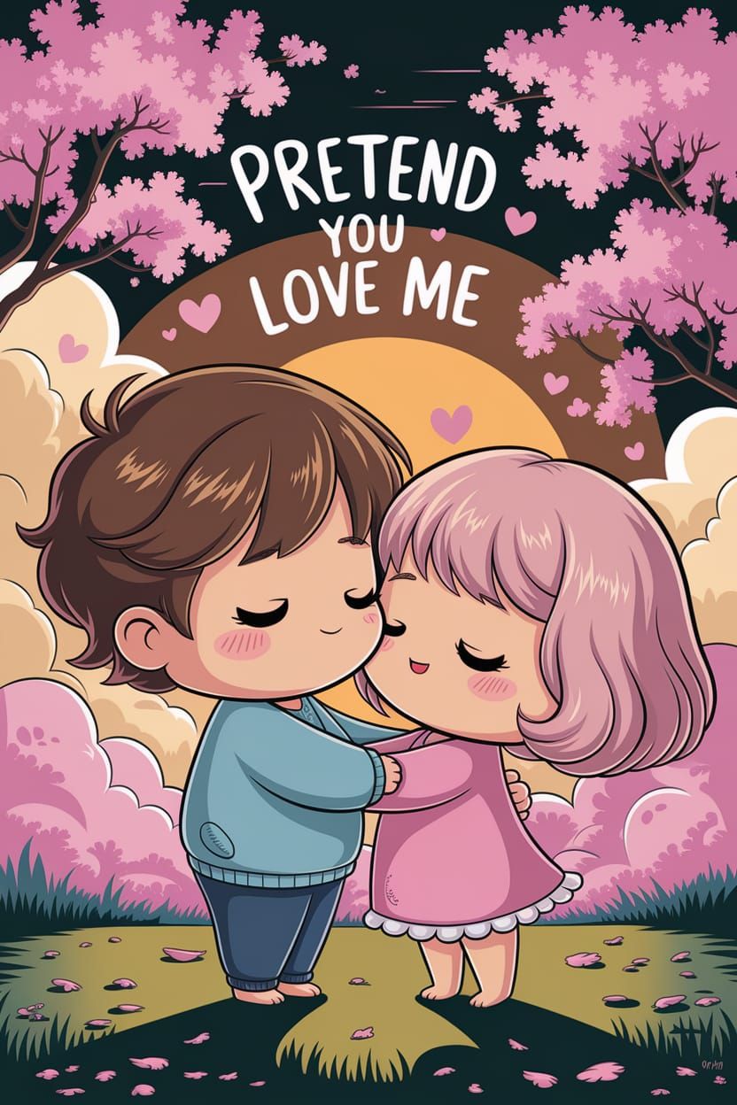 Kawaii Embrace Under Sunset