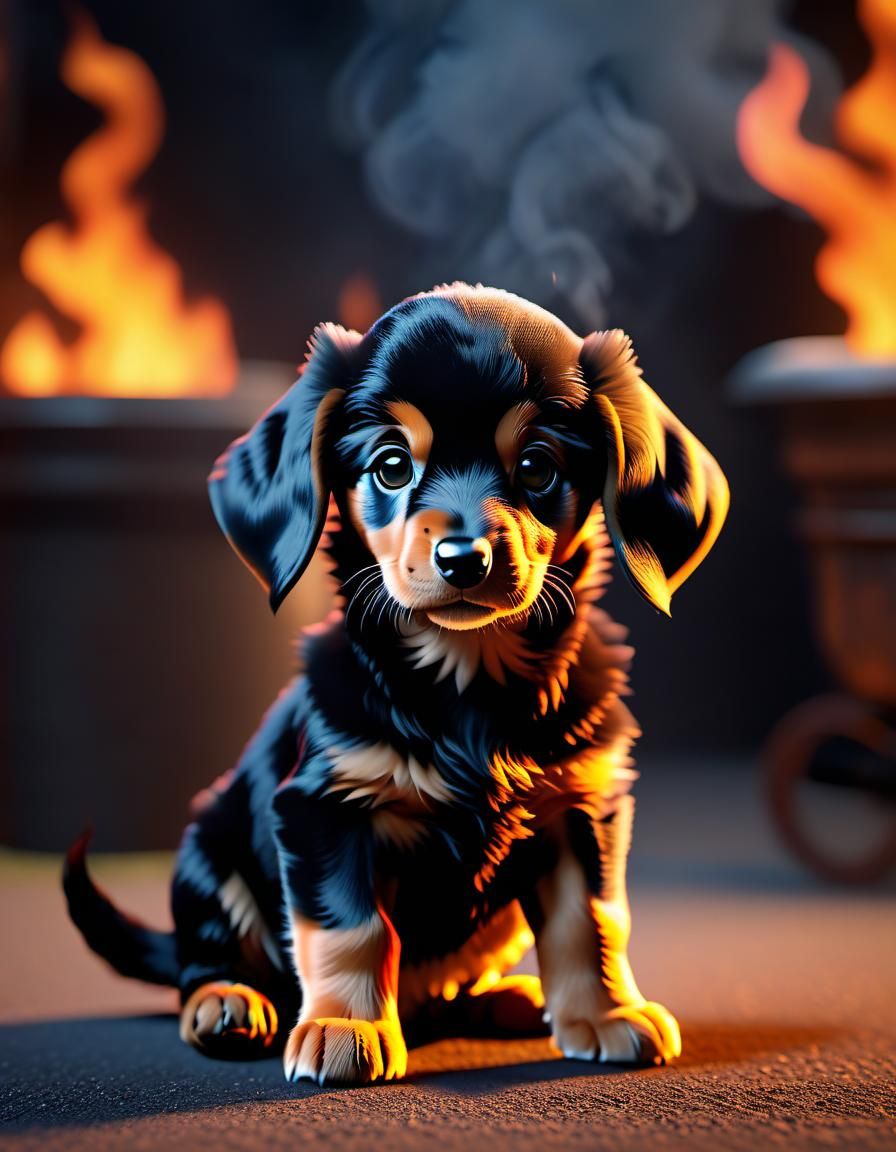 Cute Flaming Demon Houndour Pet Shop Advertisement