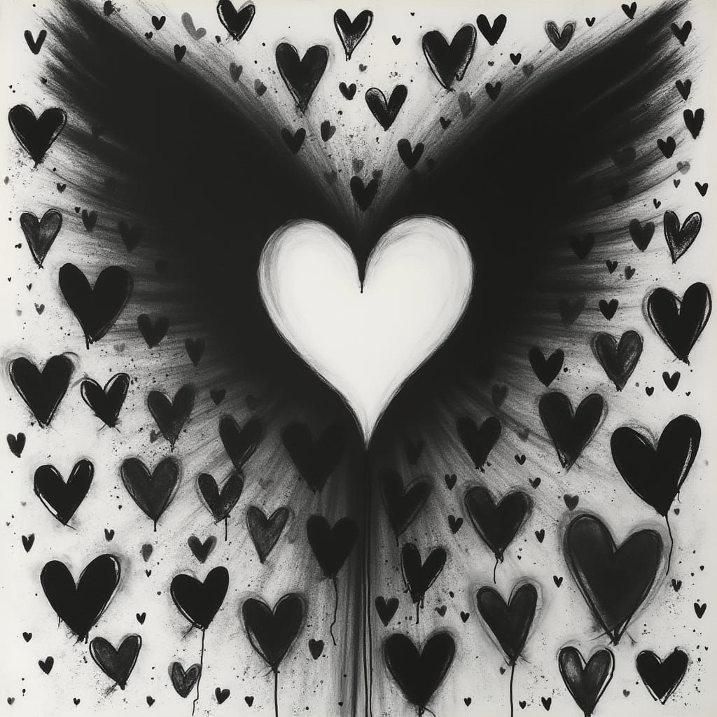 Surrealist Black and White Photography of Child's Goth Valen...