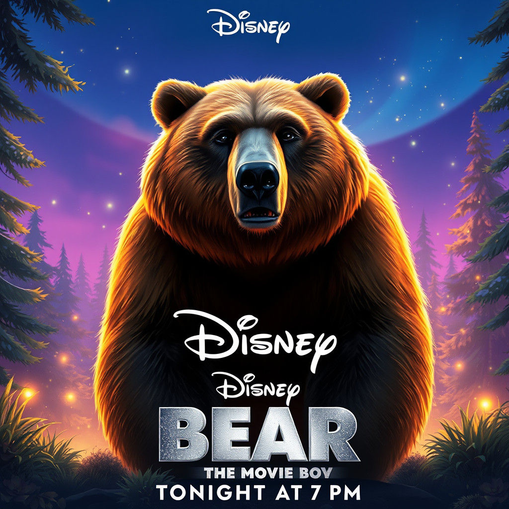 Golden Grizzly Bear in Dreamlike Forest, Fantasy Concept Art