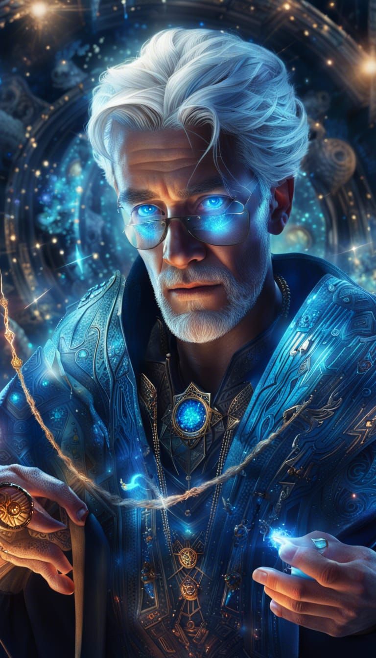 Spellcaster Crafts Boundary: Digital Art by Pablo Amaringo