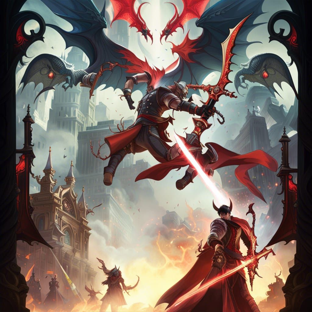 Demon Hunter in Battle: Dark Fantasy Concept Art