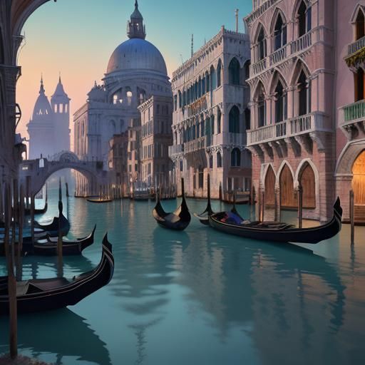 Venetian Canals at Dusk: A Matte Painting Masterpiece