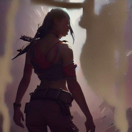 Girl Smiling, Hands Behind Back: Digital Matte Painting