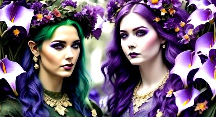 Elf Bride with Lilies in Photorealistic Style