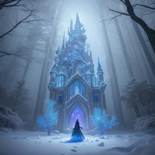 Woman Opens Window to Winter Wonderland