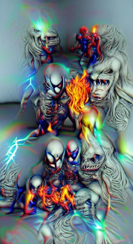 Marvel Mutants vs Zombie Villains in Neon Pop Art