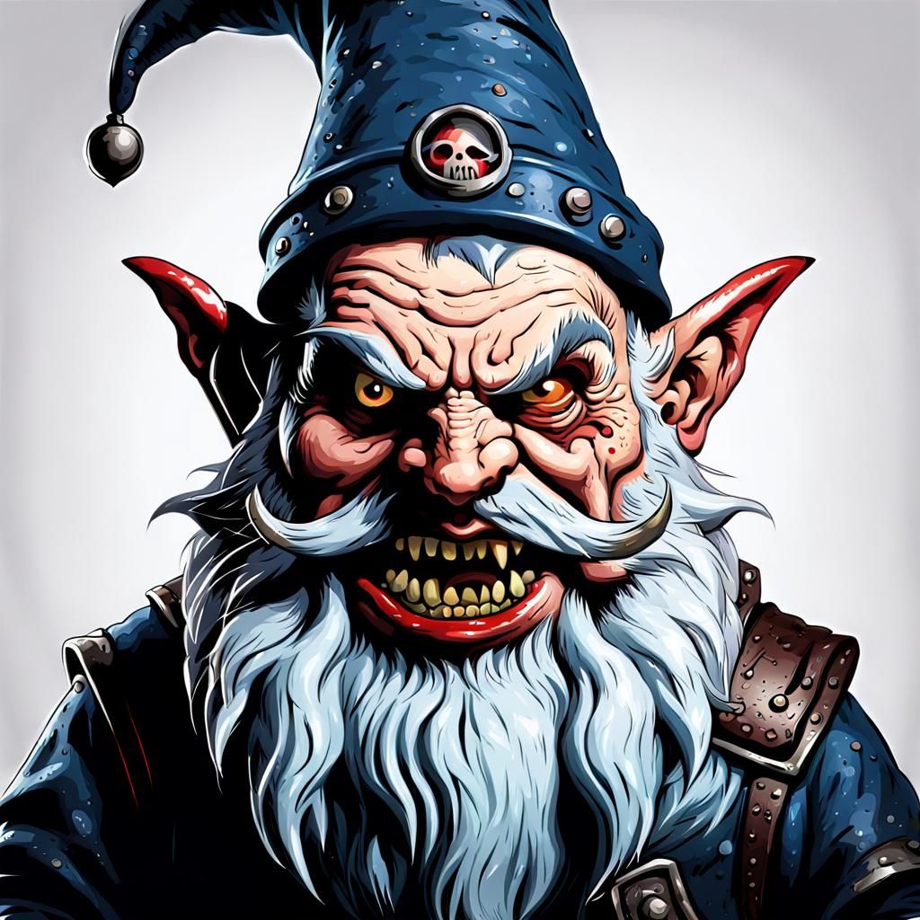 Evil Gnome with Fangs: AI Generated Character