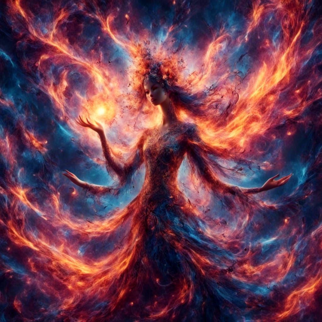 Phoenix in Divine Sunshine: Surreal Filigree Art