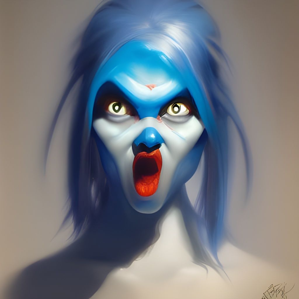 Morbius as Smurfette: An Oil Painting Portrait