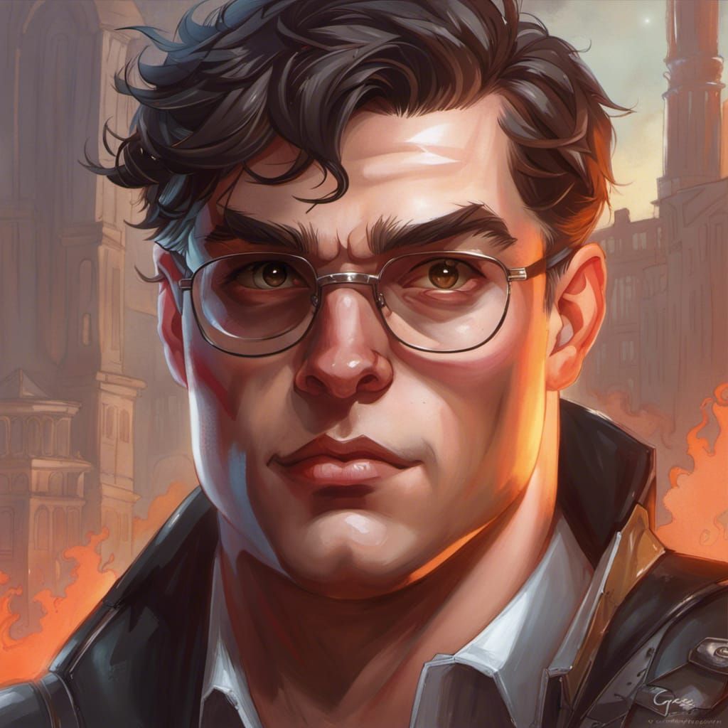 Young Adventurer Blood Hunter Portrait in Hyperdetailed Styl...