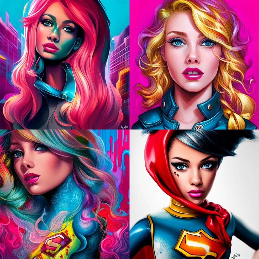 Barbie Superhero Pig in Graffiti Street Art