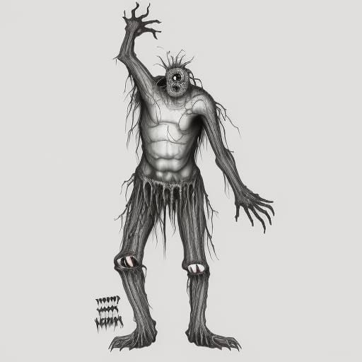 Horrifying Bloody Monster in Volcanic Wasteland