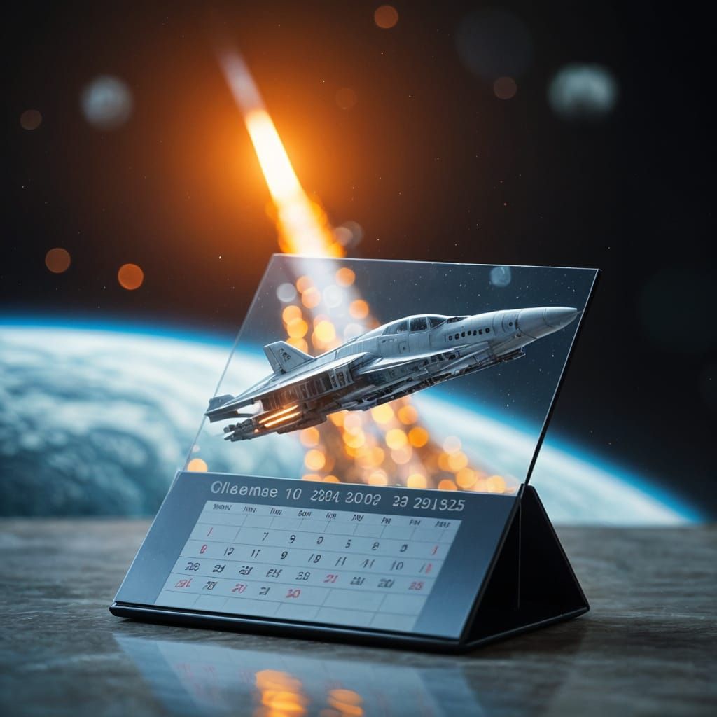 Desk Calendar with Spaceships: Professional Photography
