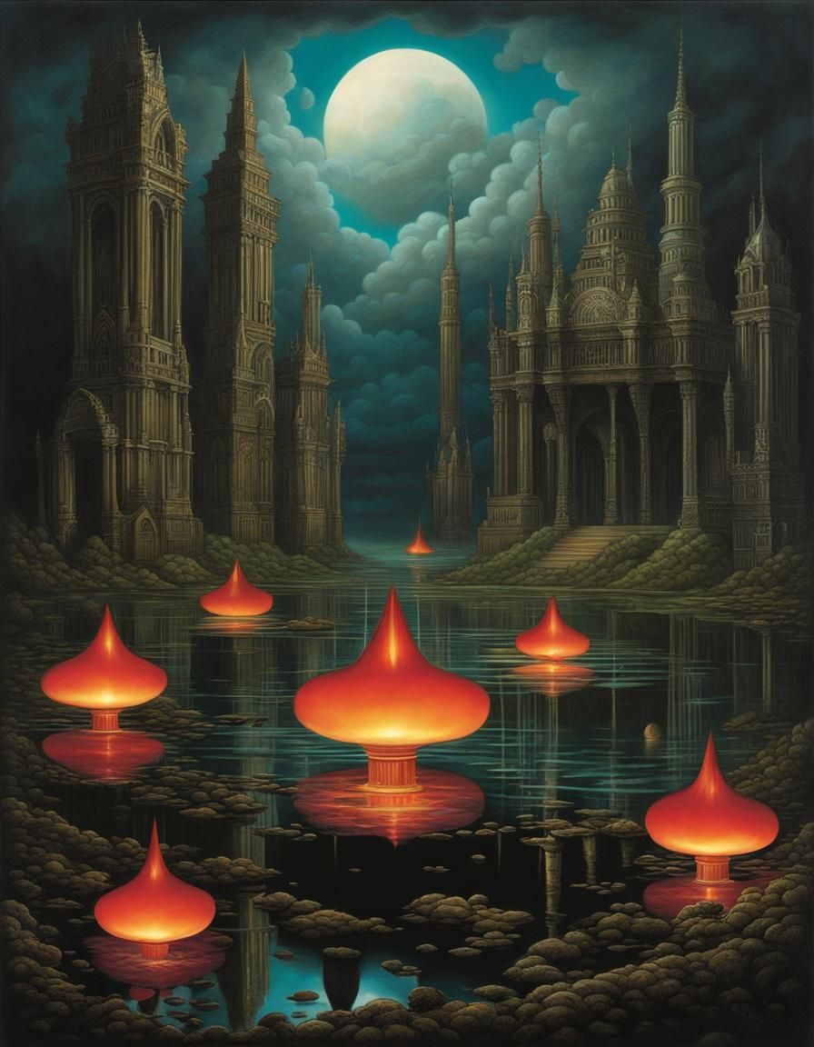 Fiery Giant in Reflectilluminescent Ruins