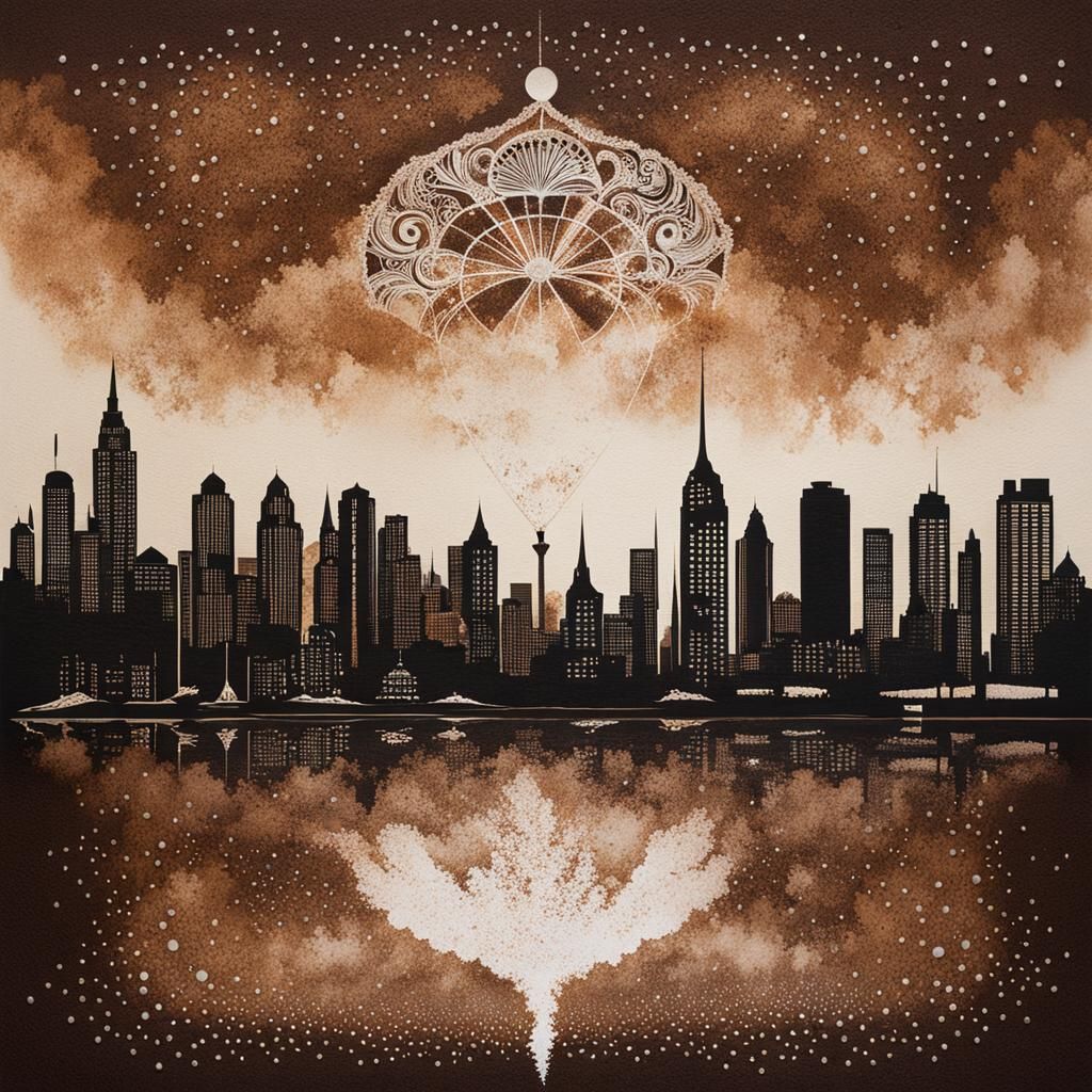 Vancouver Cityscape in Coffee and Salt Art