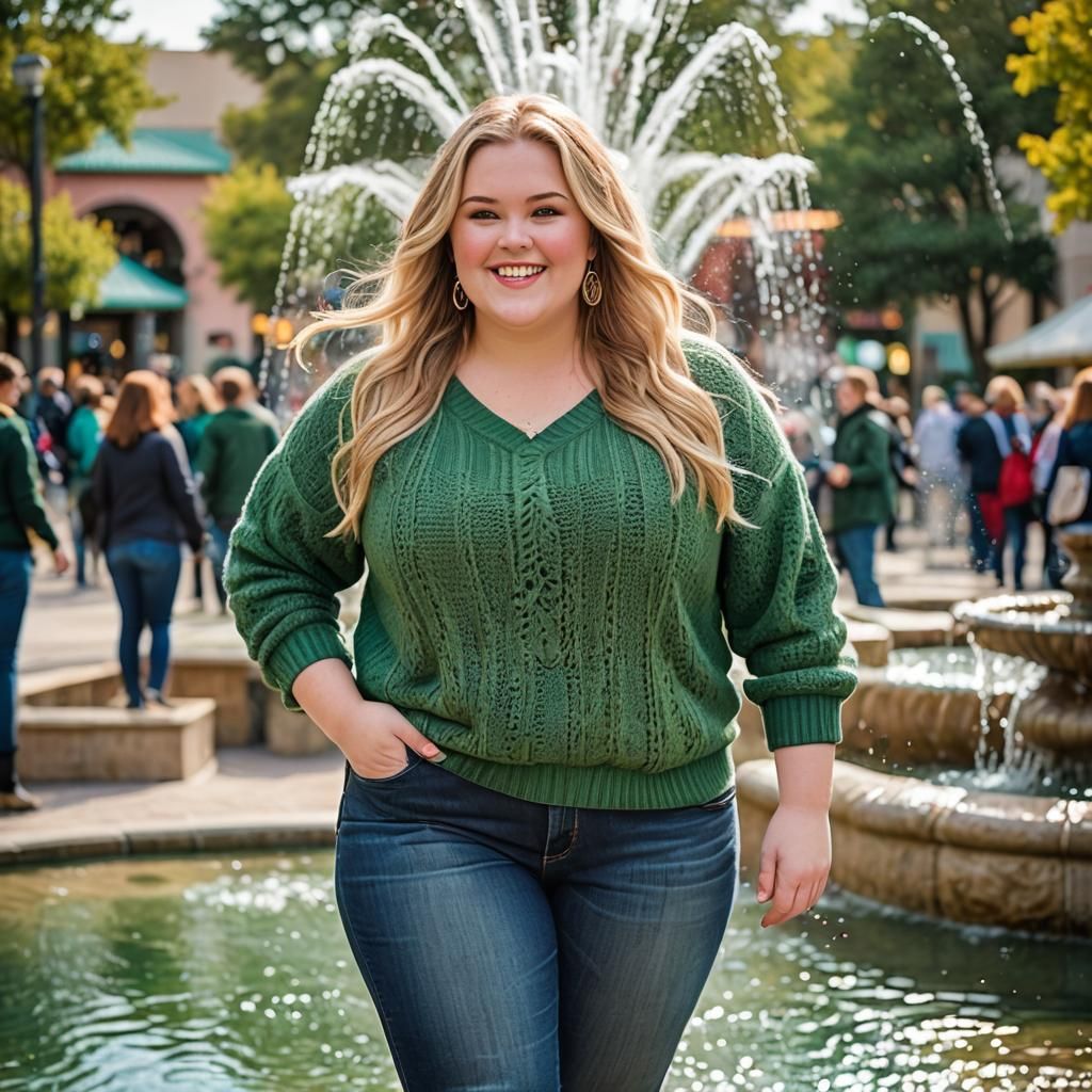 Plus-Size Woman in Mall: Professional Photography