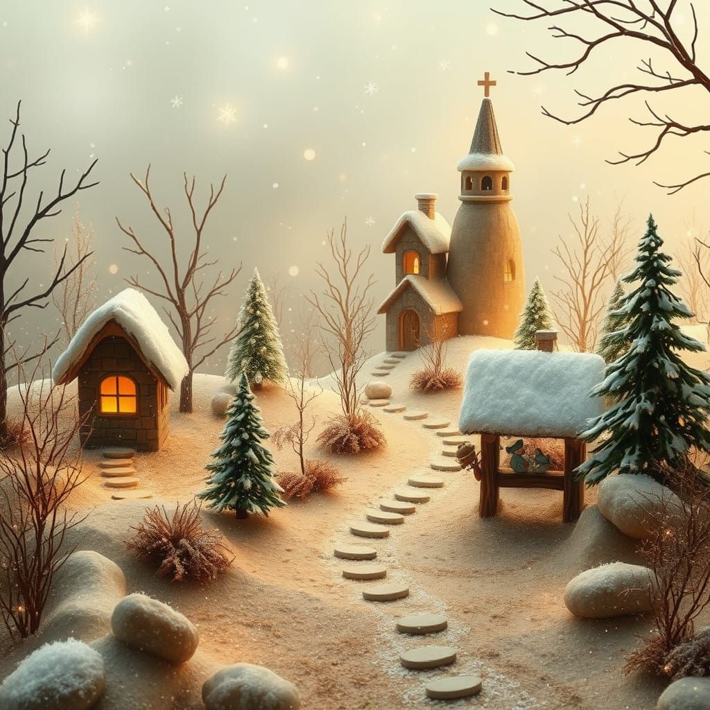Whimsical Winter Wonderland in Muted Earthy Tones