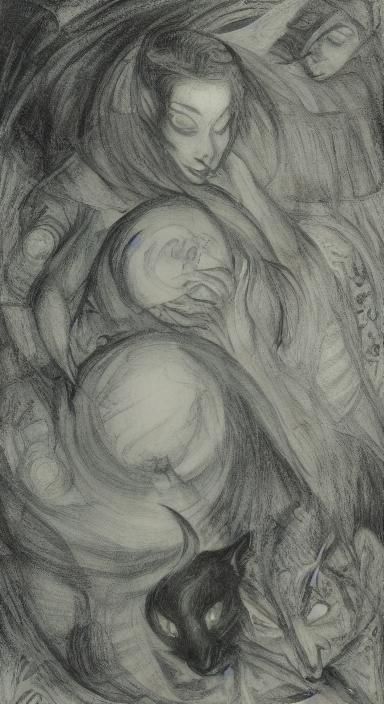 Eerie Witch Stares from Dark Fantasy Illustration