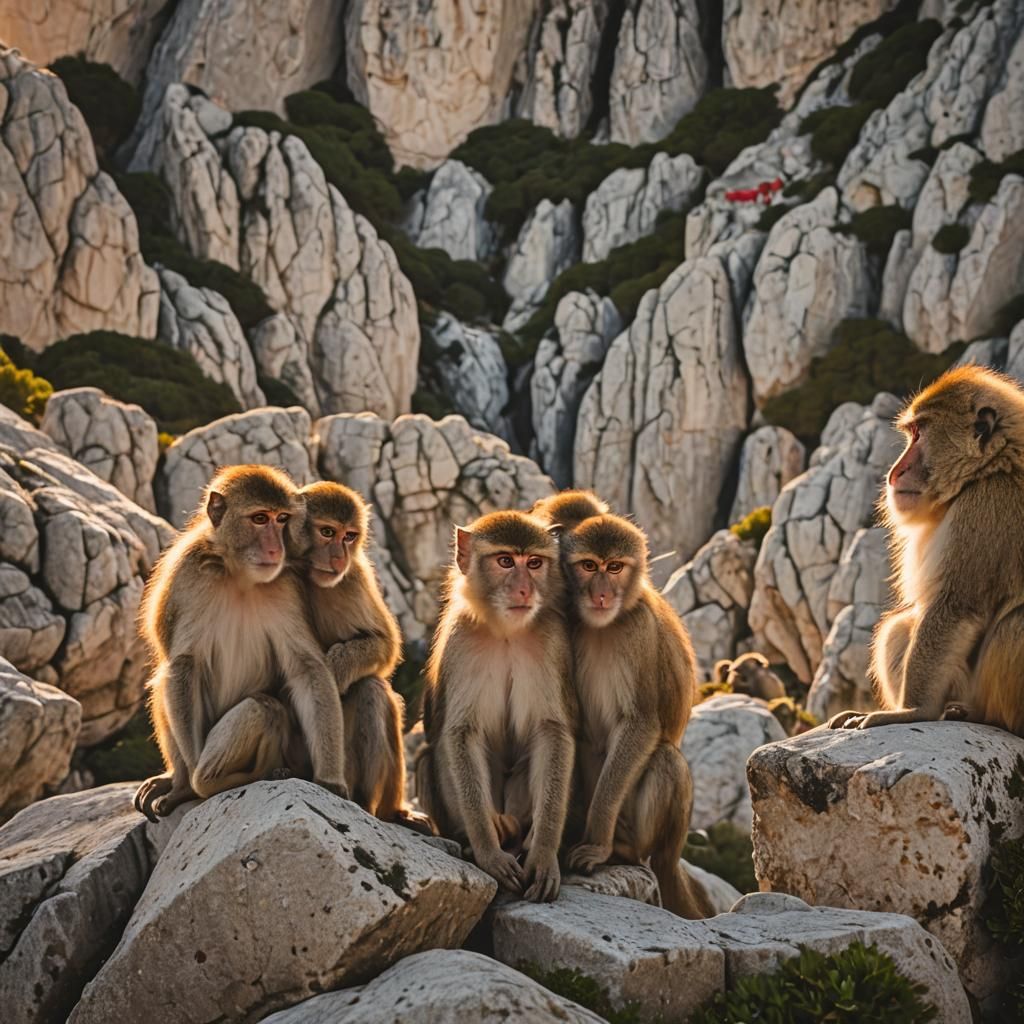 Gibraltar Sunset with Barbary Macaques: Professional Photogr...