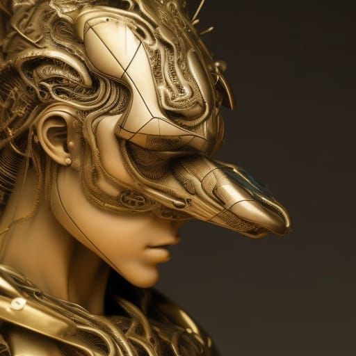 Dark Fantasy Warrior in Salmon Armor, Digital Art