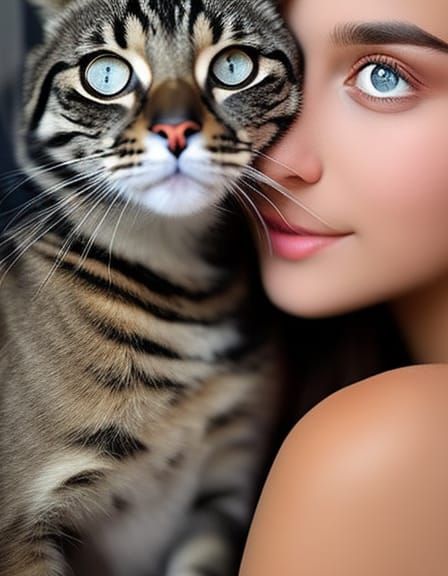 😽  A Child Hugging A Kitten  😽